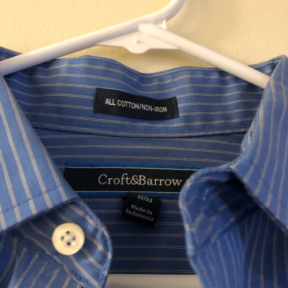 Croft&Barrow Blue Striped Button Down